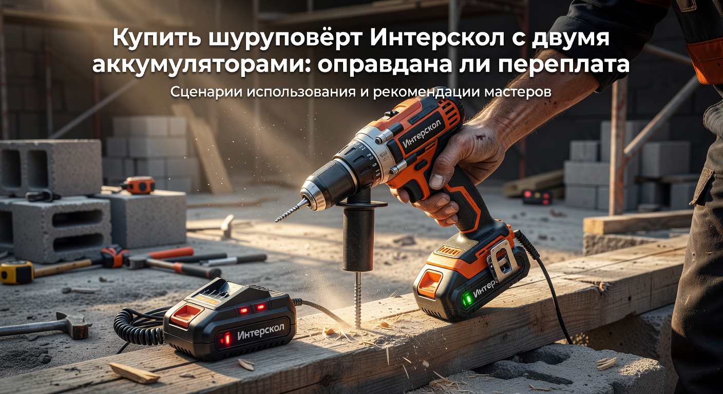 Купить шуруповёрт Интерскол с двумя аккумуляторами: оправдана ли переплата: сценарии использования и рекомендации мастеров