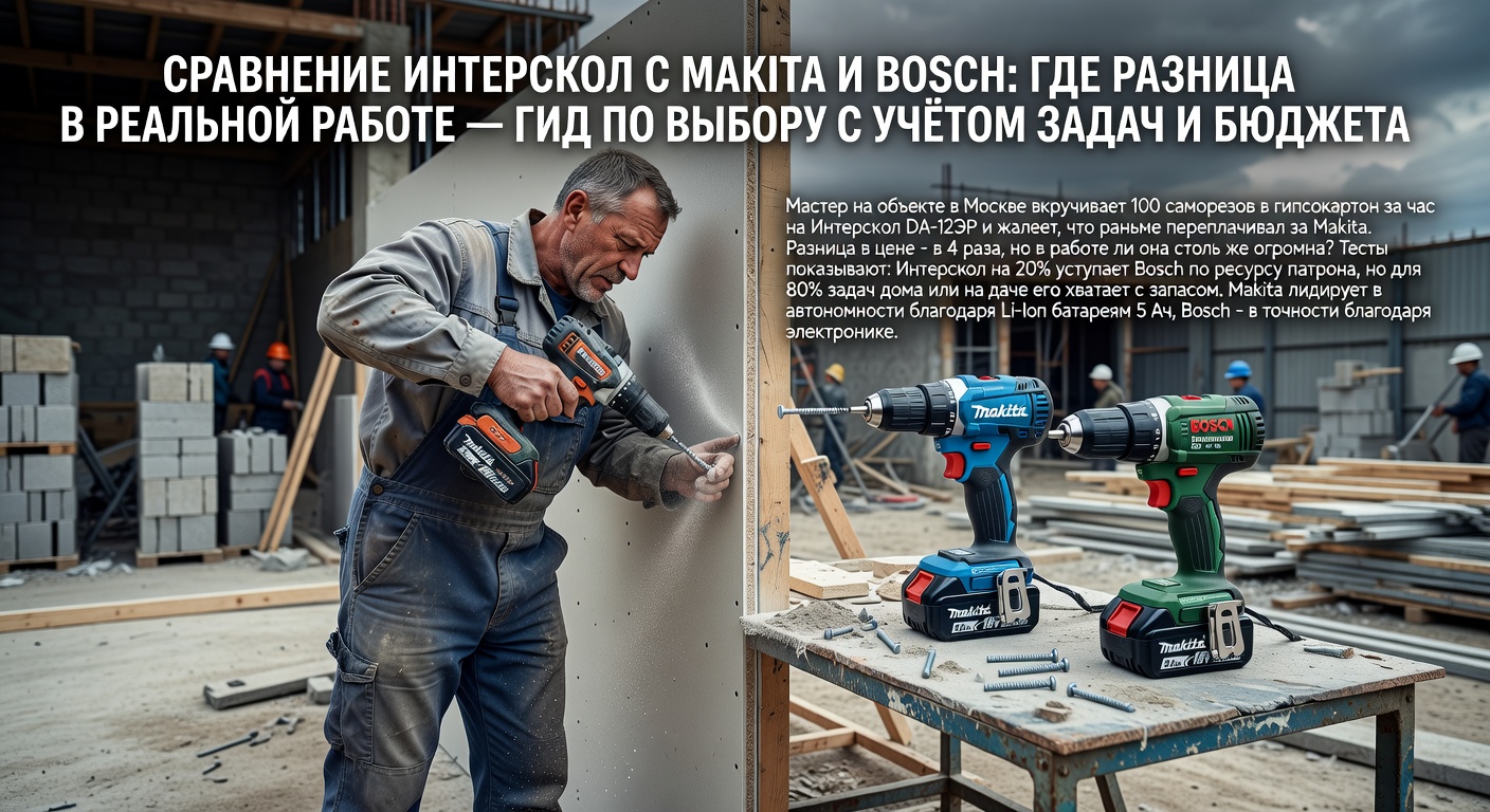 Сравнение Интерскол с Makita и Bosch: где разница в реальной работе — гид по выбору с учётом задач и бюджета