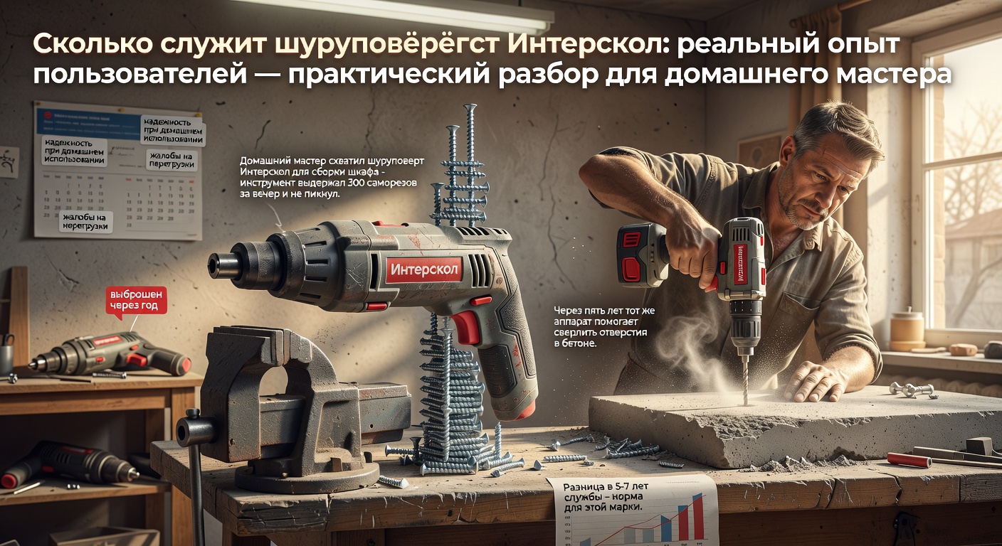 Сколько служит шуруповёрт Интерскол: реальный опыт пользователей — практический разбор для домашнего мастера