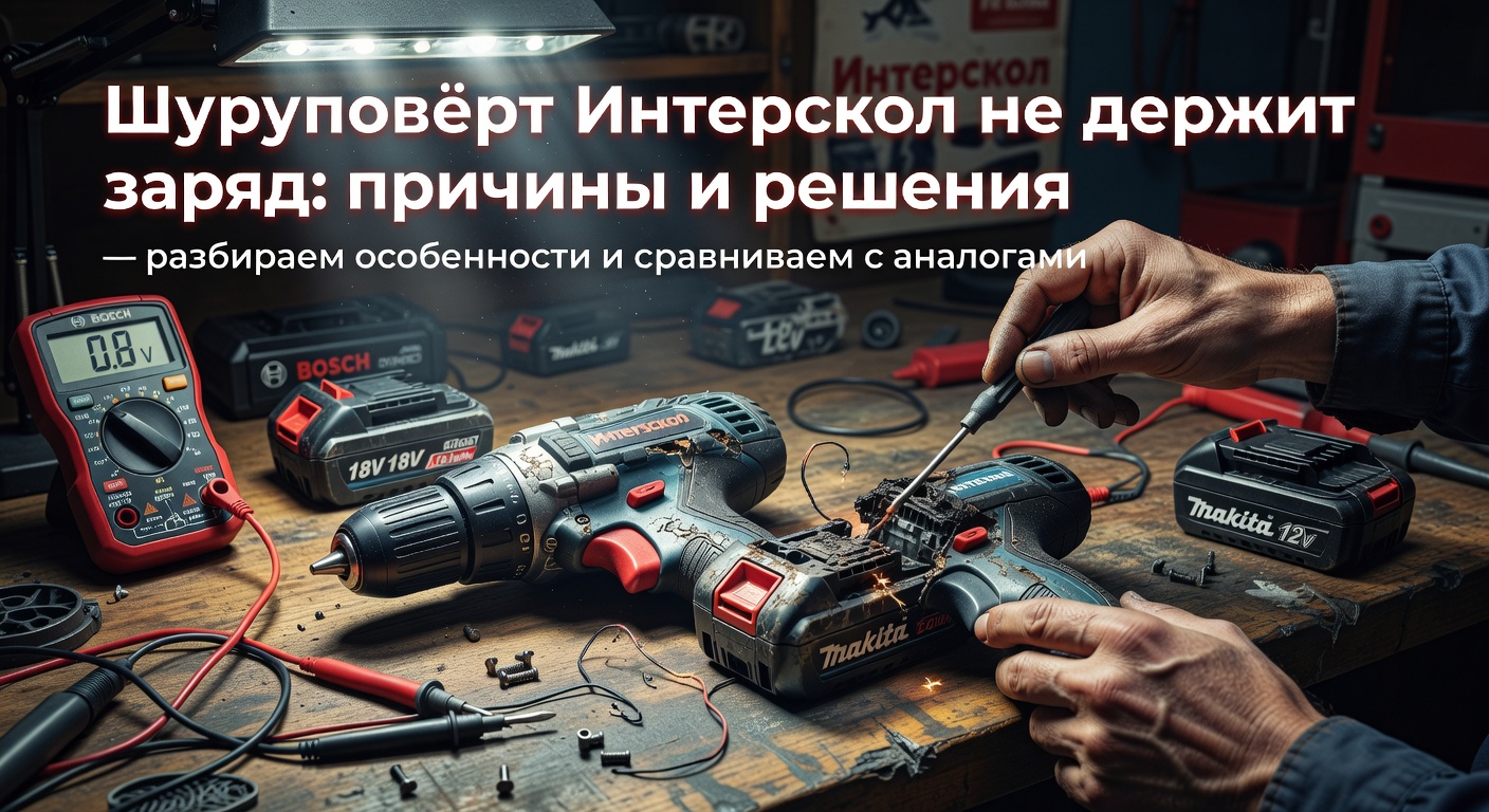 Шуруповёрт Интерскол не держит заряд: причины и решения — разбираем особенности и сравниваем с аналогами